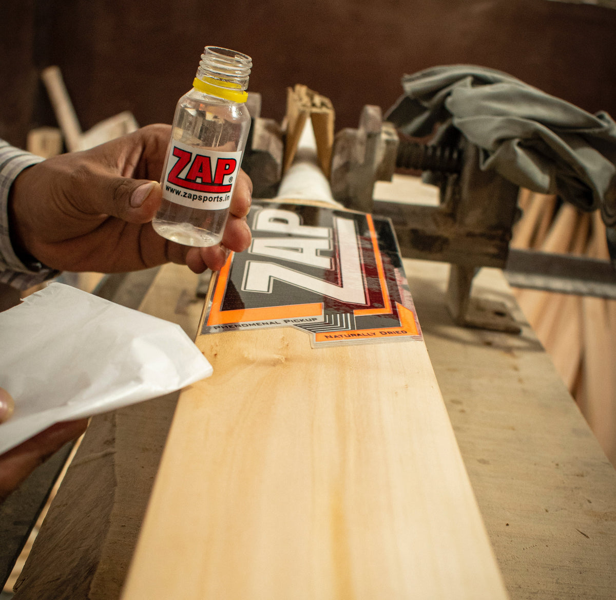 Oiling a cricket bat