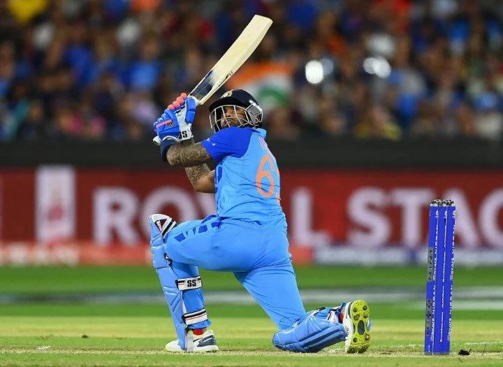 SKY playing his trademark t20 shots