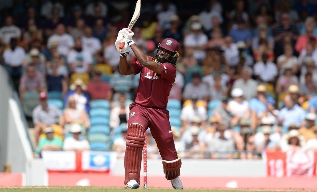 Chris Gayle hitting a ball out of the park