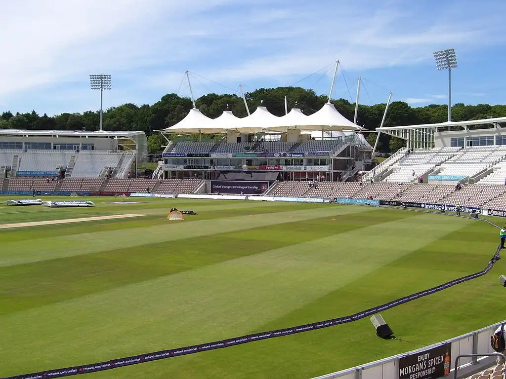The view of the Rose Bowl Cricket Ground's tented roof