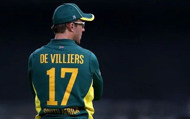 AB de Villiers from the behind showing his jersey number 17