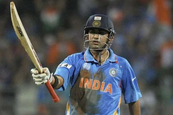 Gautam Gambhir celebrate his half century in the 2011 ICC ODI Cricket World Cup Final