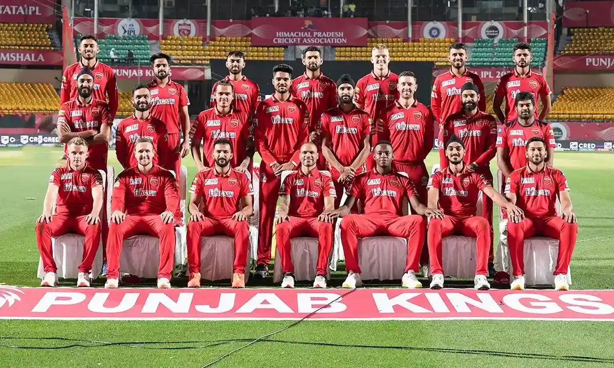 The Punjab Kings (PBKS) IPL Team posing for the team picture
