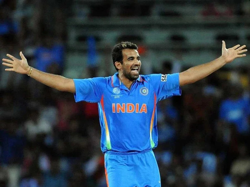 Zaheer Khan celebrates after taking a wicket in the 2011 ICC ODI World Cup