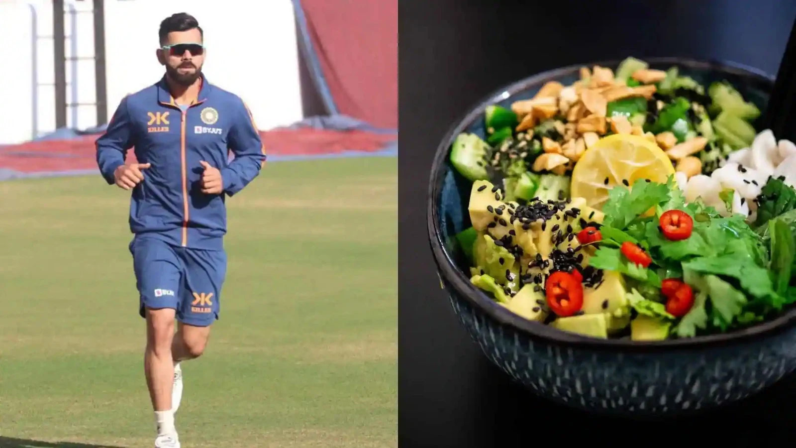 An image showing the Virat Kohli's meals in a day