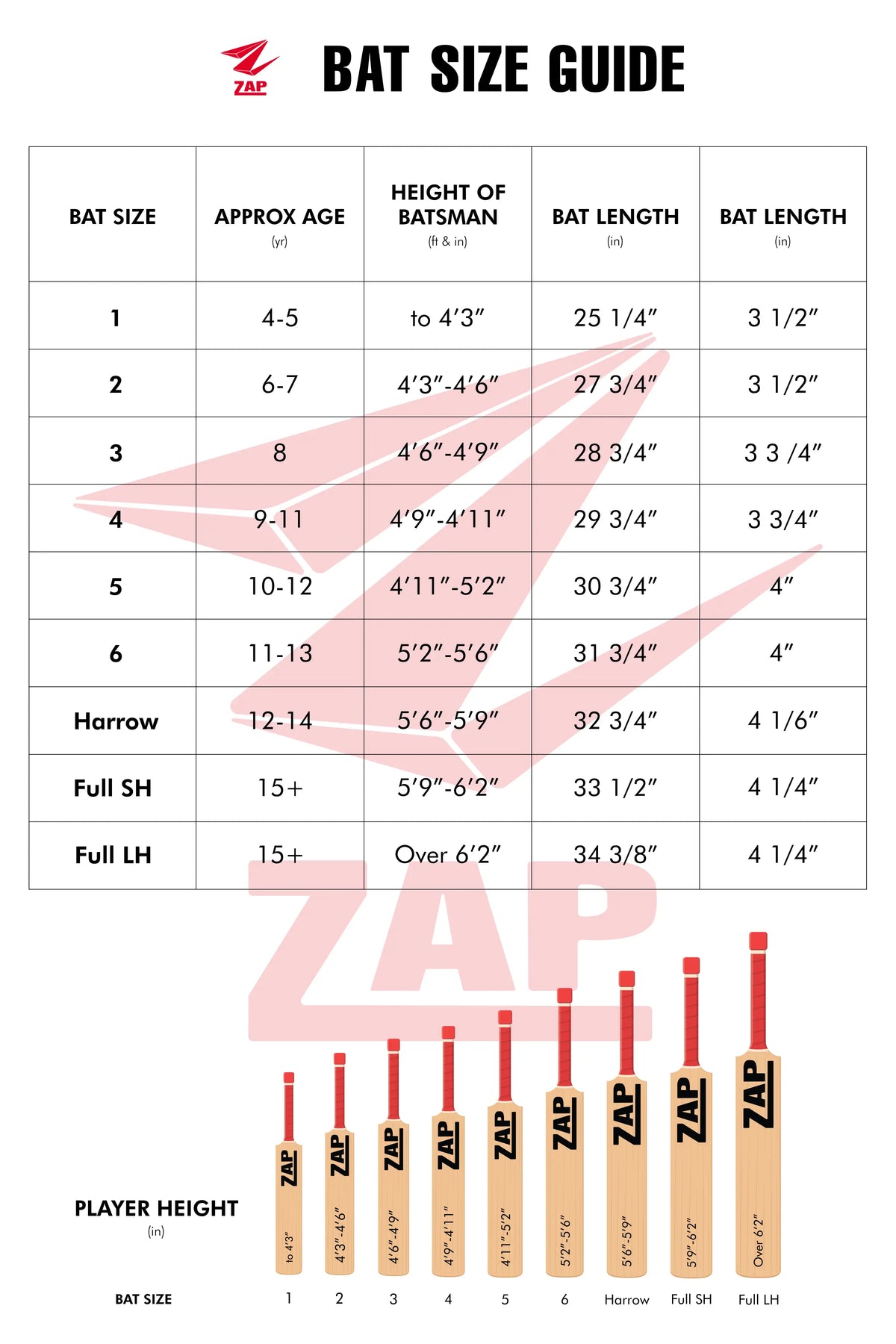 ZAP Match Kashmir Willow Bat