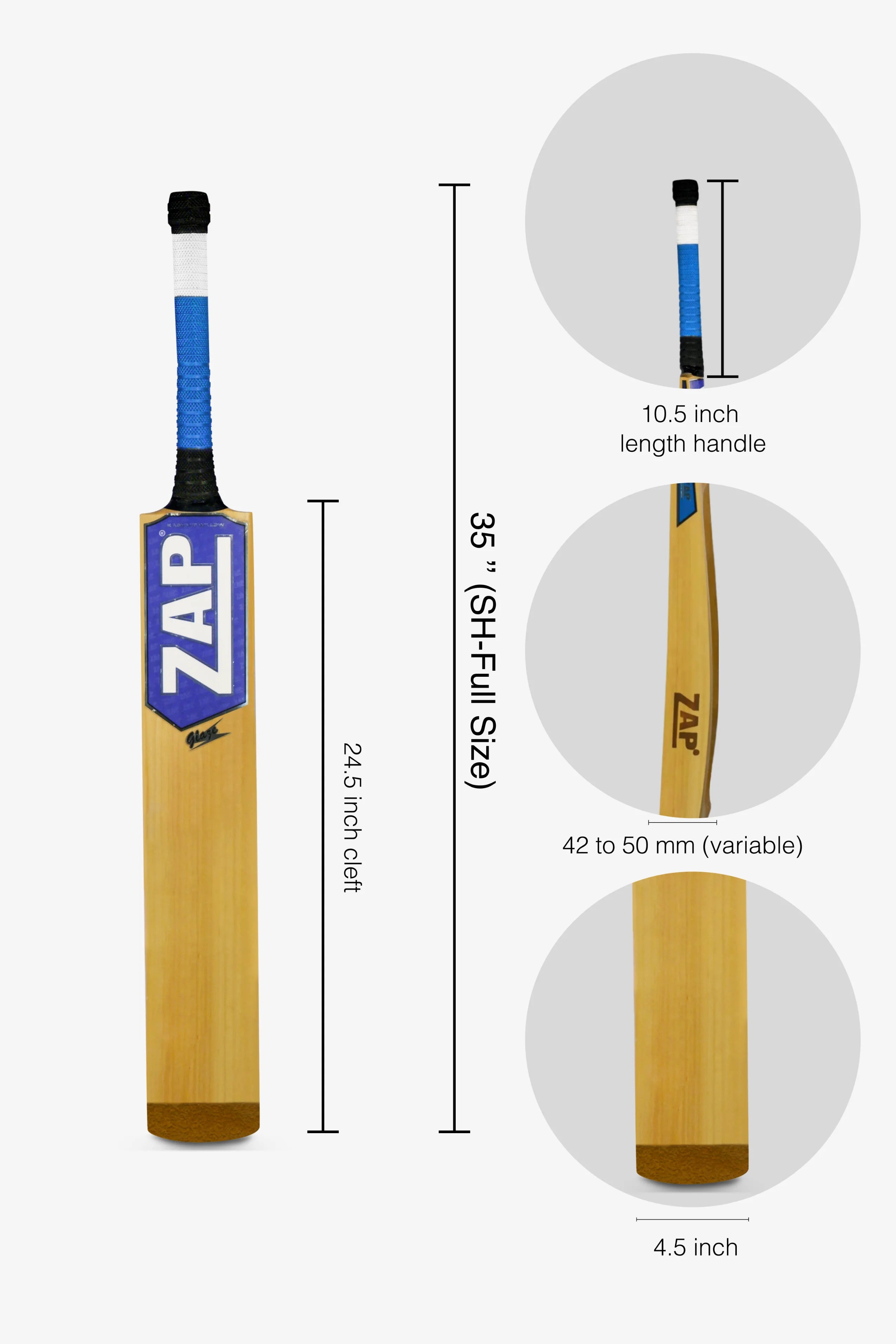 ZAP Glaze Scoop Hard Tennis Cricket Bat