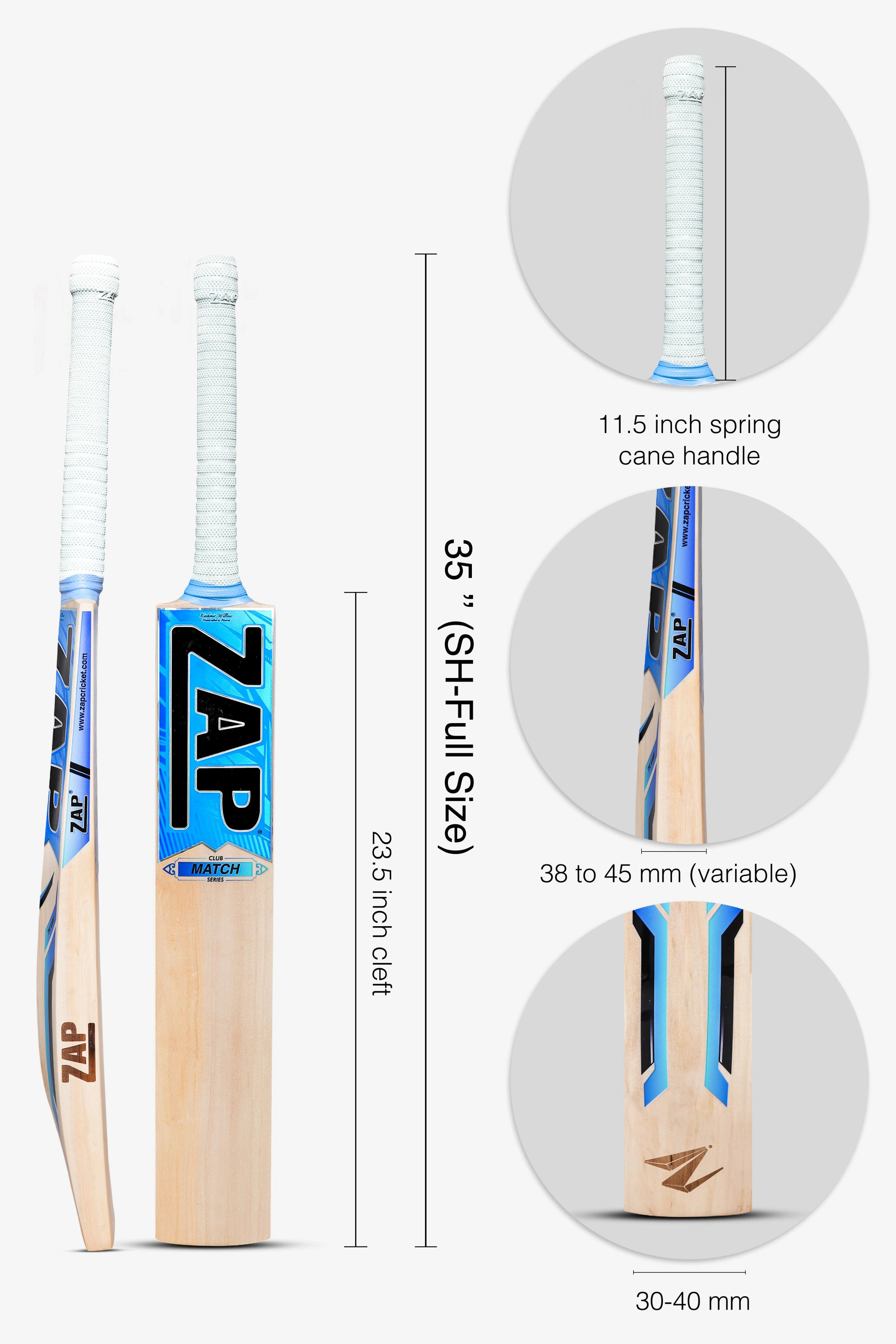 ZAP Match Kashmir Willow Bat