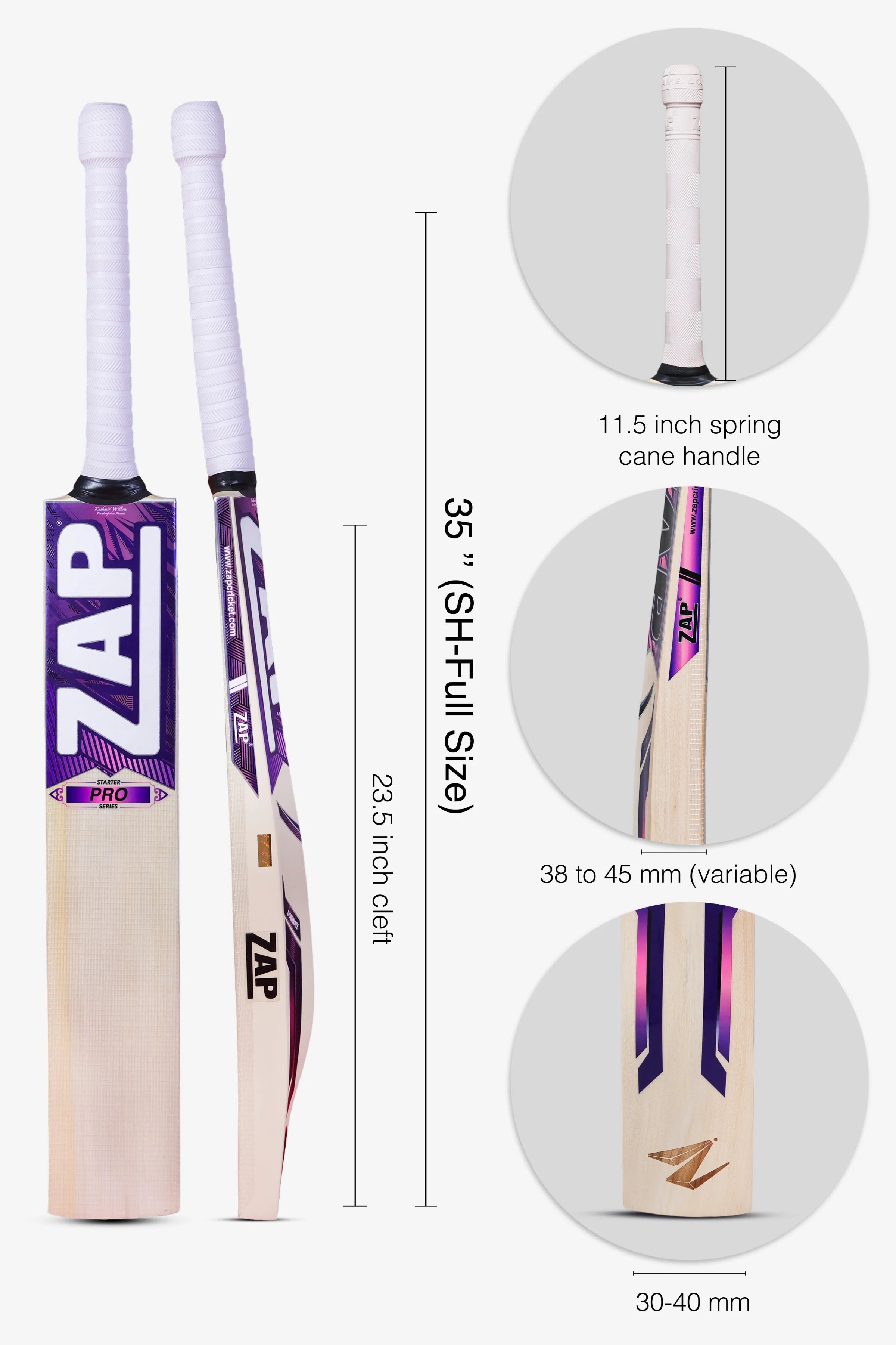 ZAP Pro Kashmir Willow Bat