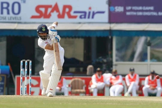 Virat Kohli plays a picture perfect straight drive