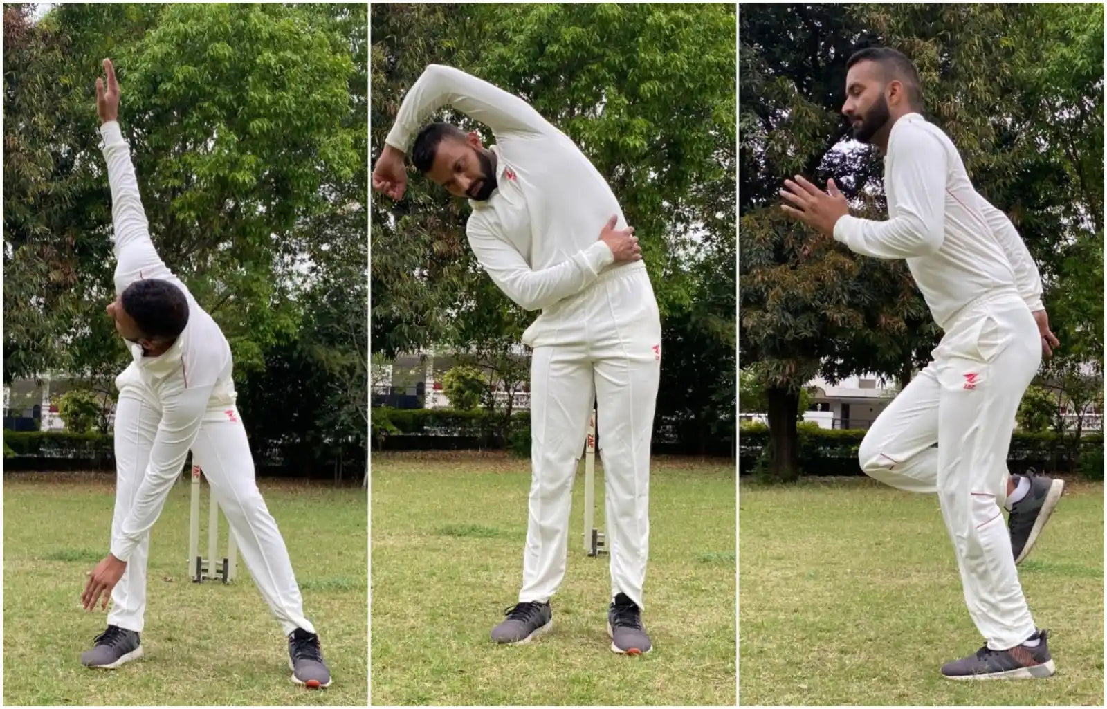 A collage of a ZAP Athlete doing warmup exercises