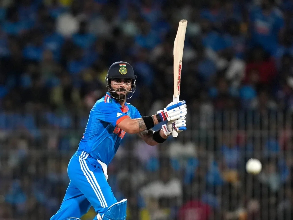Virat Kohli batting in the 2023 ICC ODI Cricket World Cup
