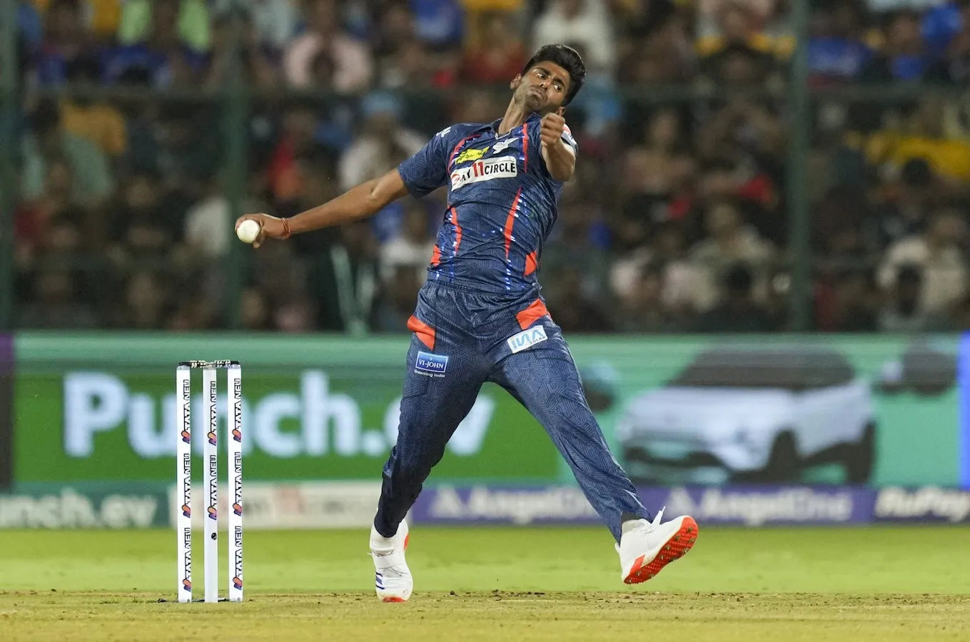 Mayank Yadav bowling in the IPL