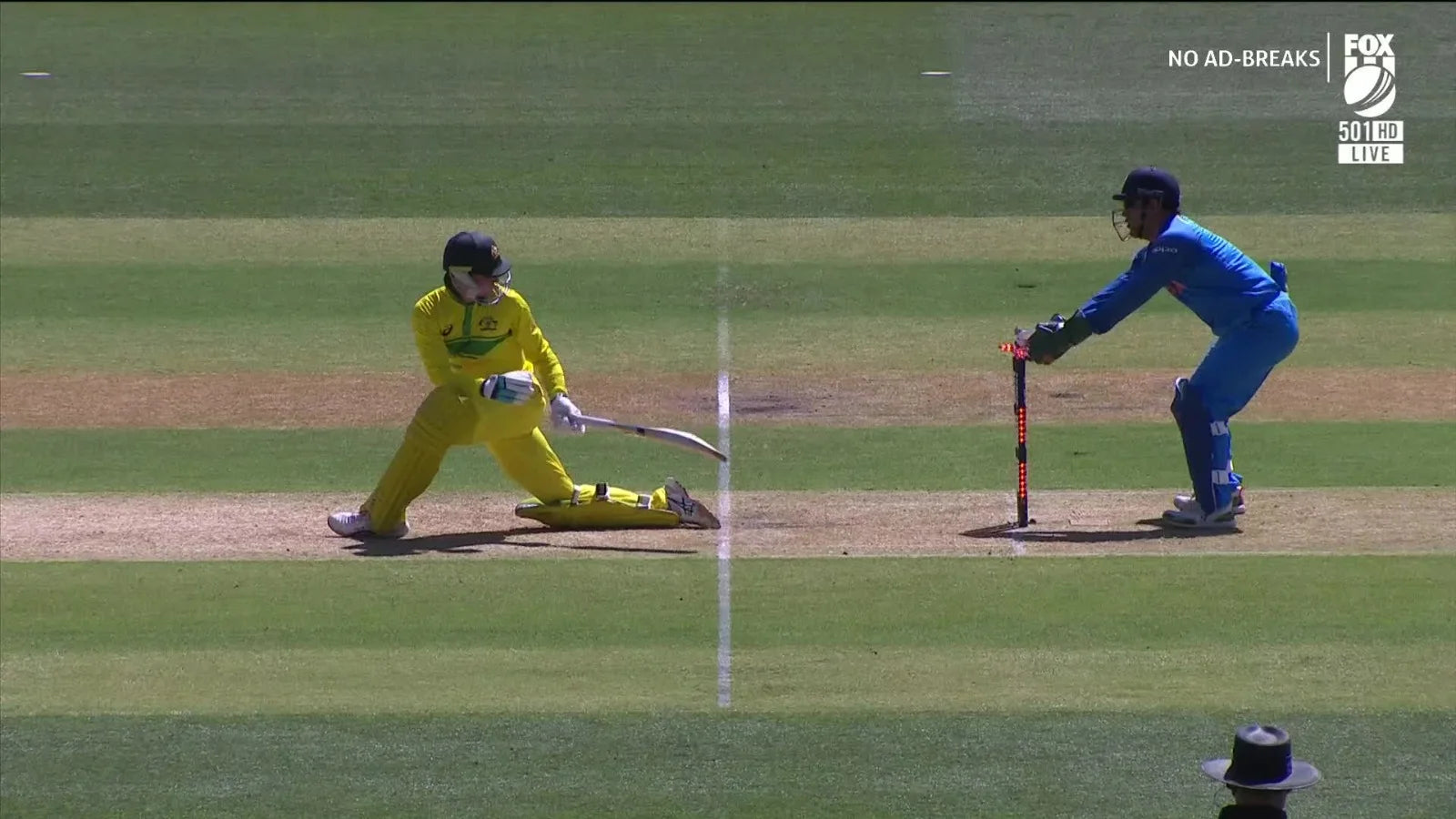 MS Dhoni Stumps out a batsman