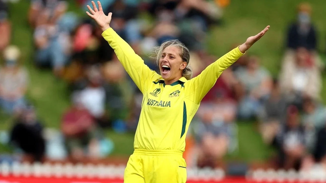 Ashleigh Gardner celebrates a wicket in an international match