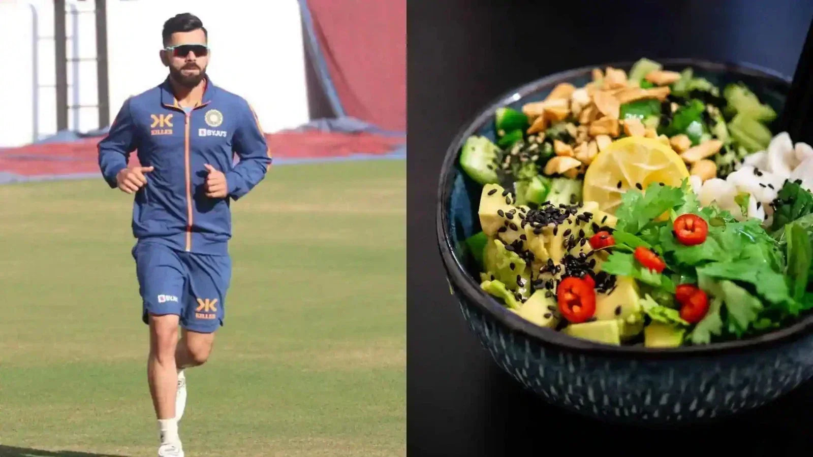 An image showing the Virat Kohli's meals in a day