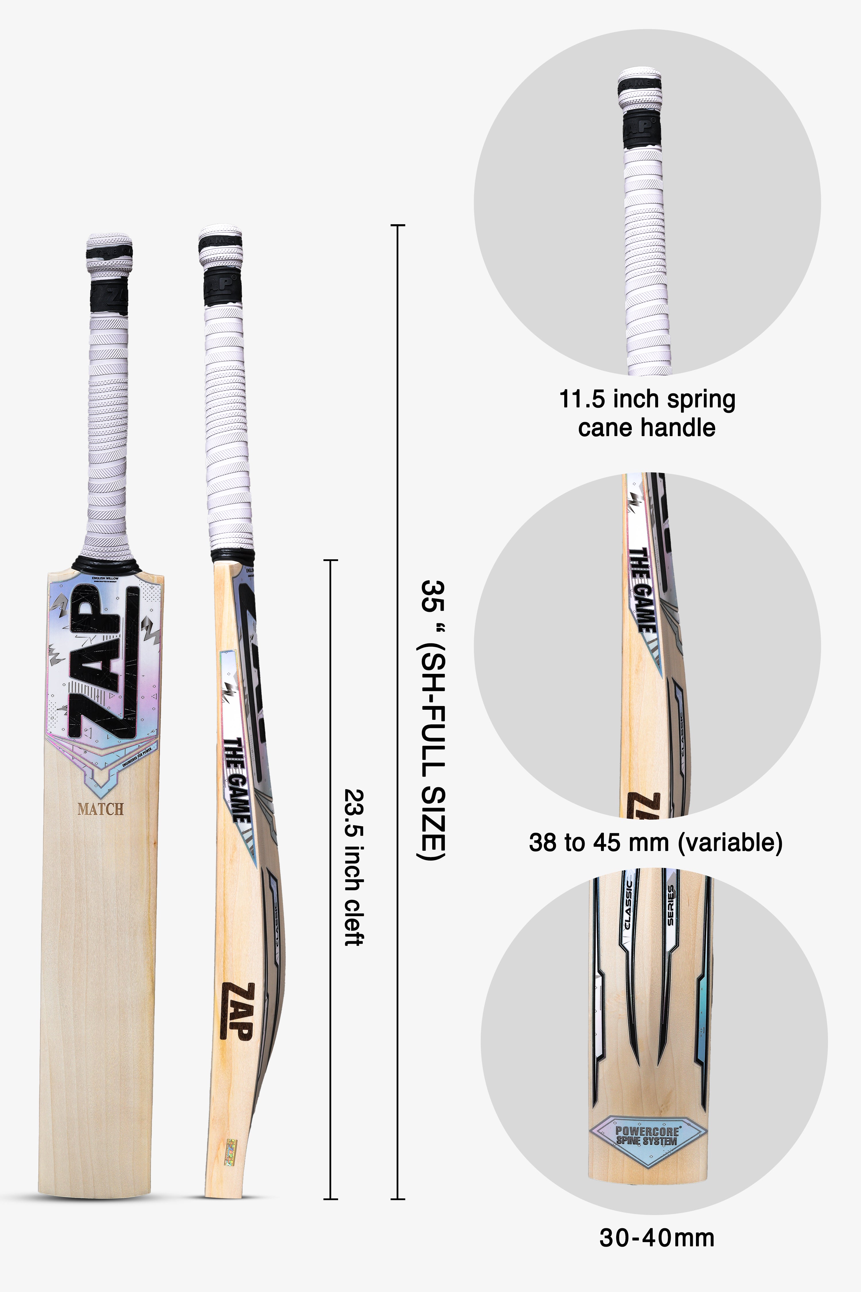 ZAP Classic Match  English Willow Bat (Grade 2)