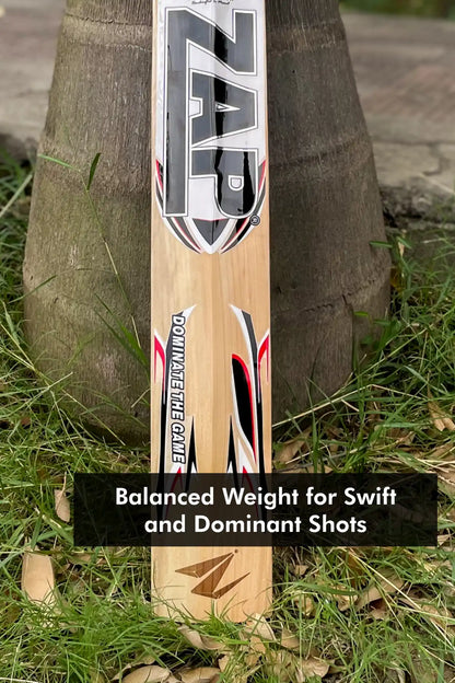 ZAP Alpha White Sticker Kashmir Willow Cricket Bat
