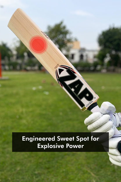ZAP Alpha White Sticker Kashmir Willow Cricket Bat