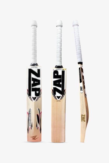 ZAP Alpha White Sticker Kashmir Willow Cricket Bat