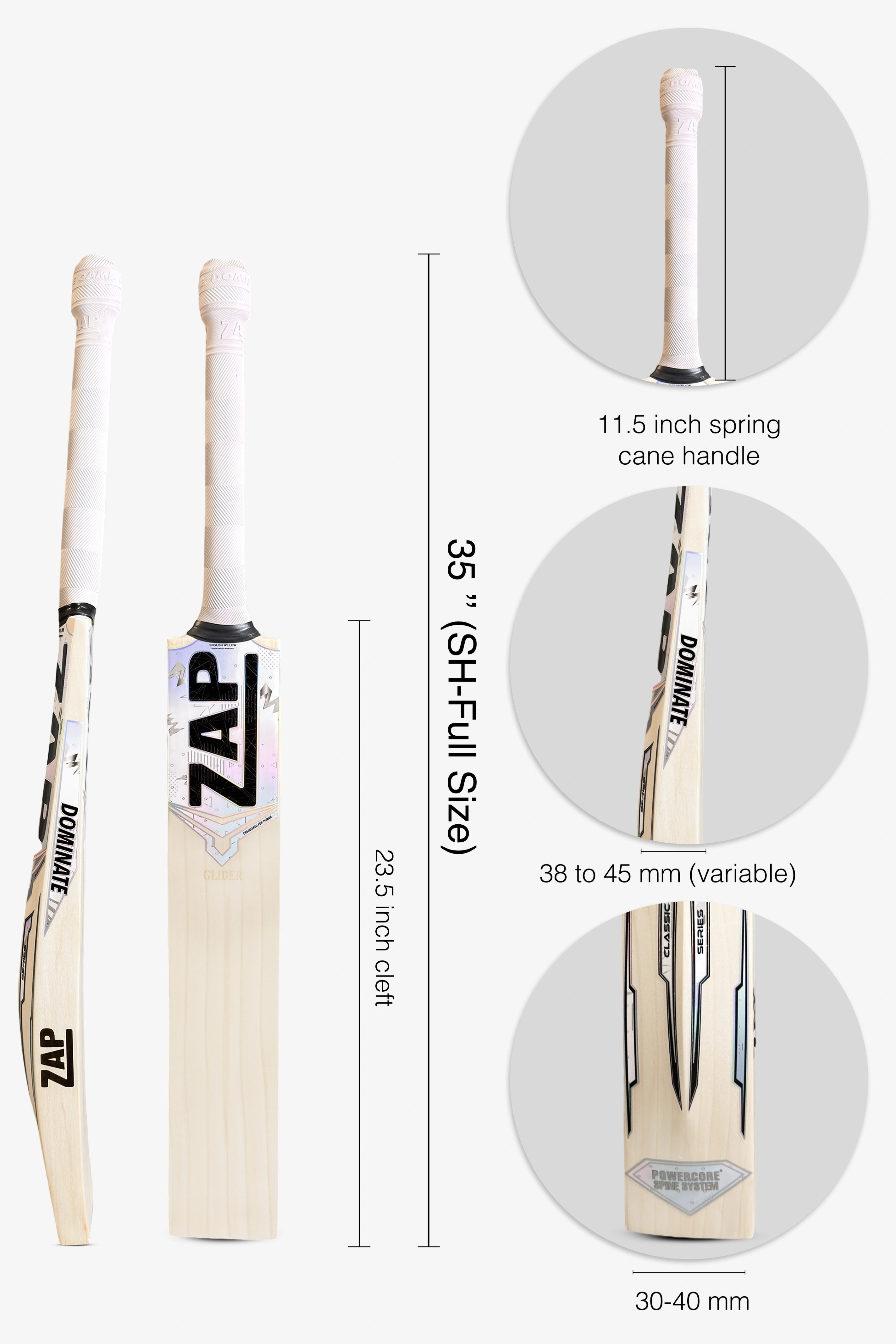 ZAP Classic Glider English Willow Bat