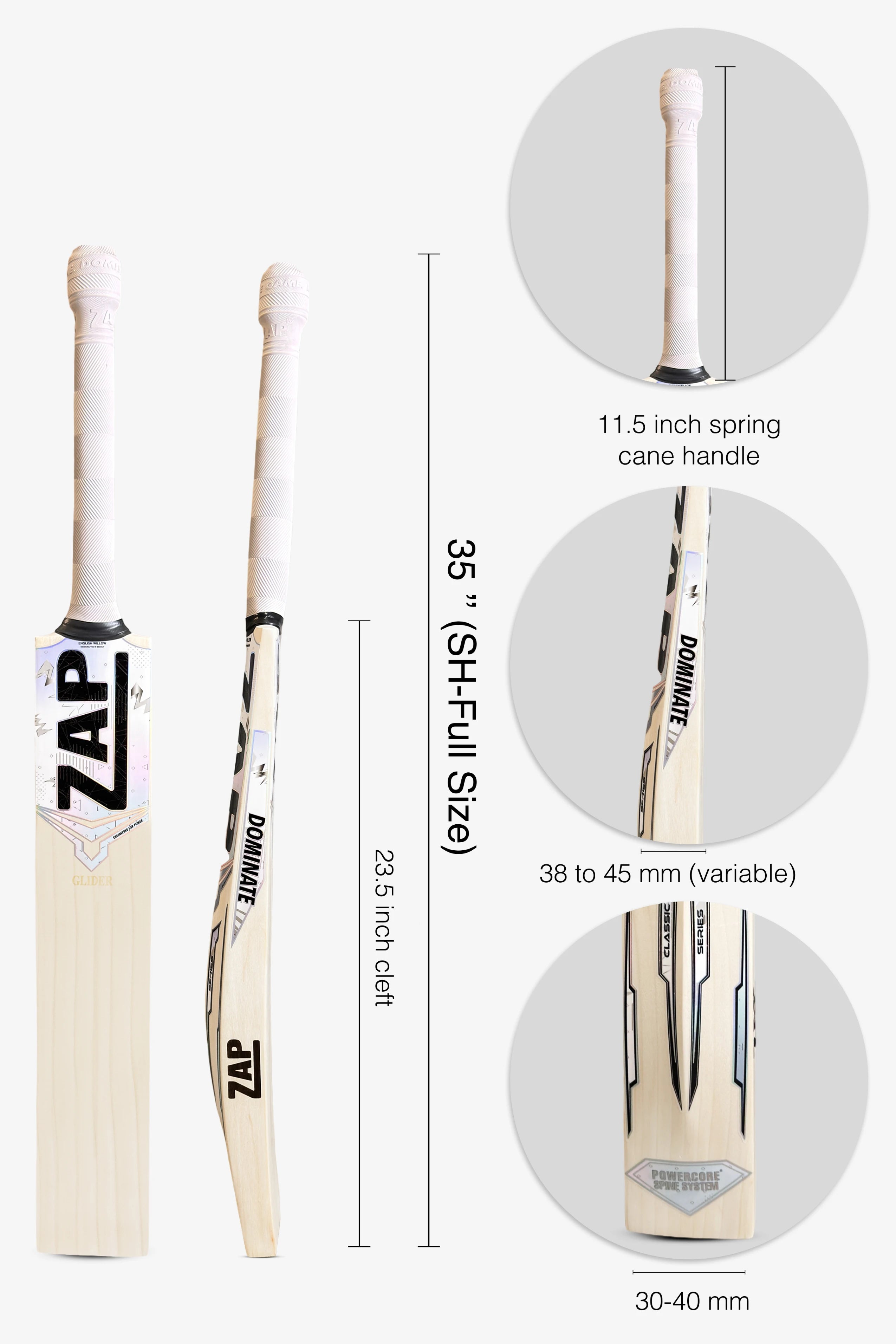 ZAP Classic Glider English Willow Bat