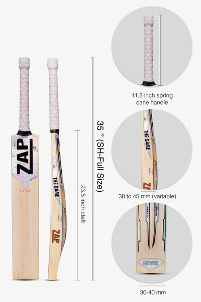 ZAP Classic Platino English Willow Bat (Grade 2)