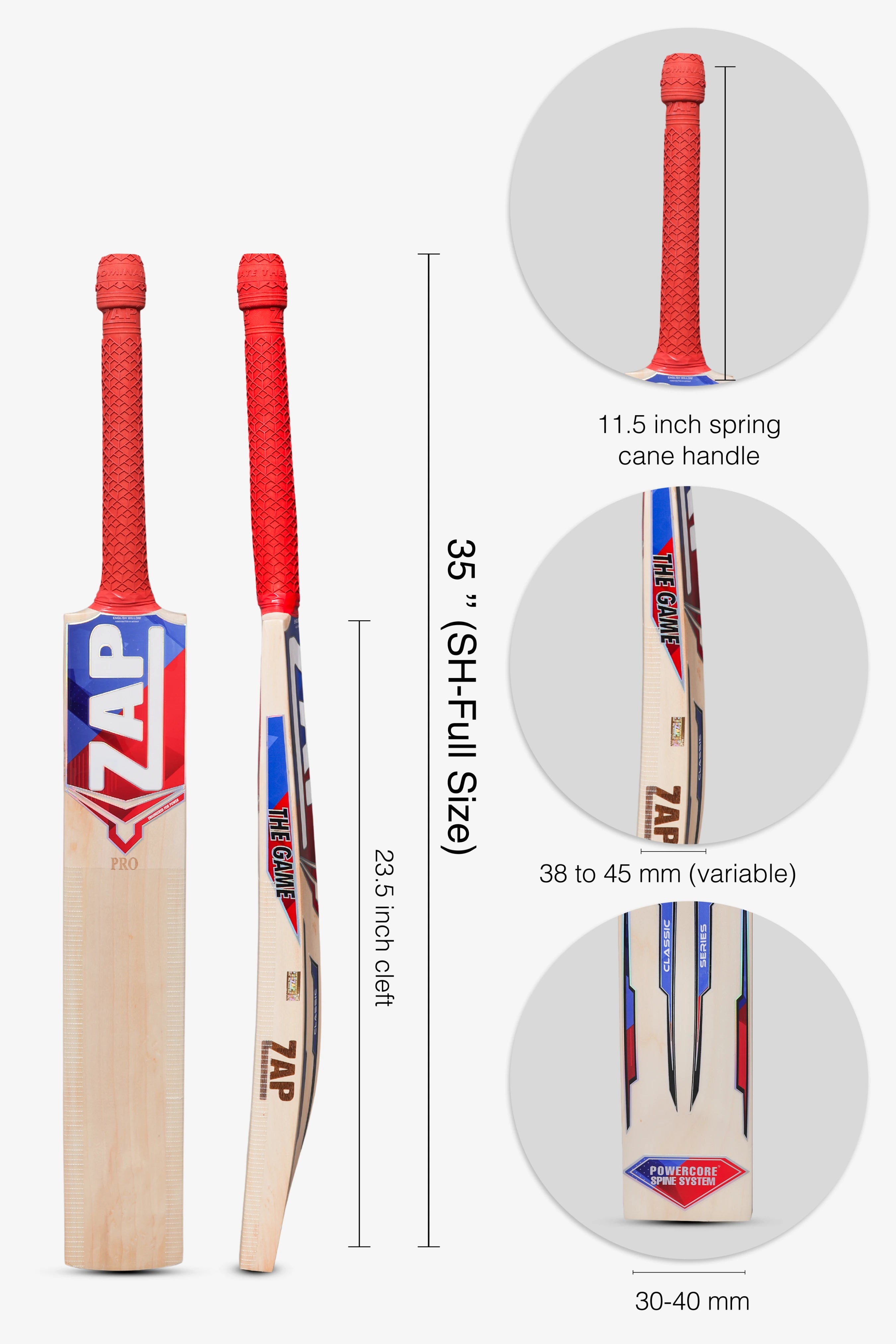 ZAP Classic Pro English Willow Bat